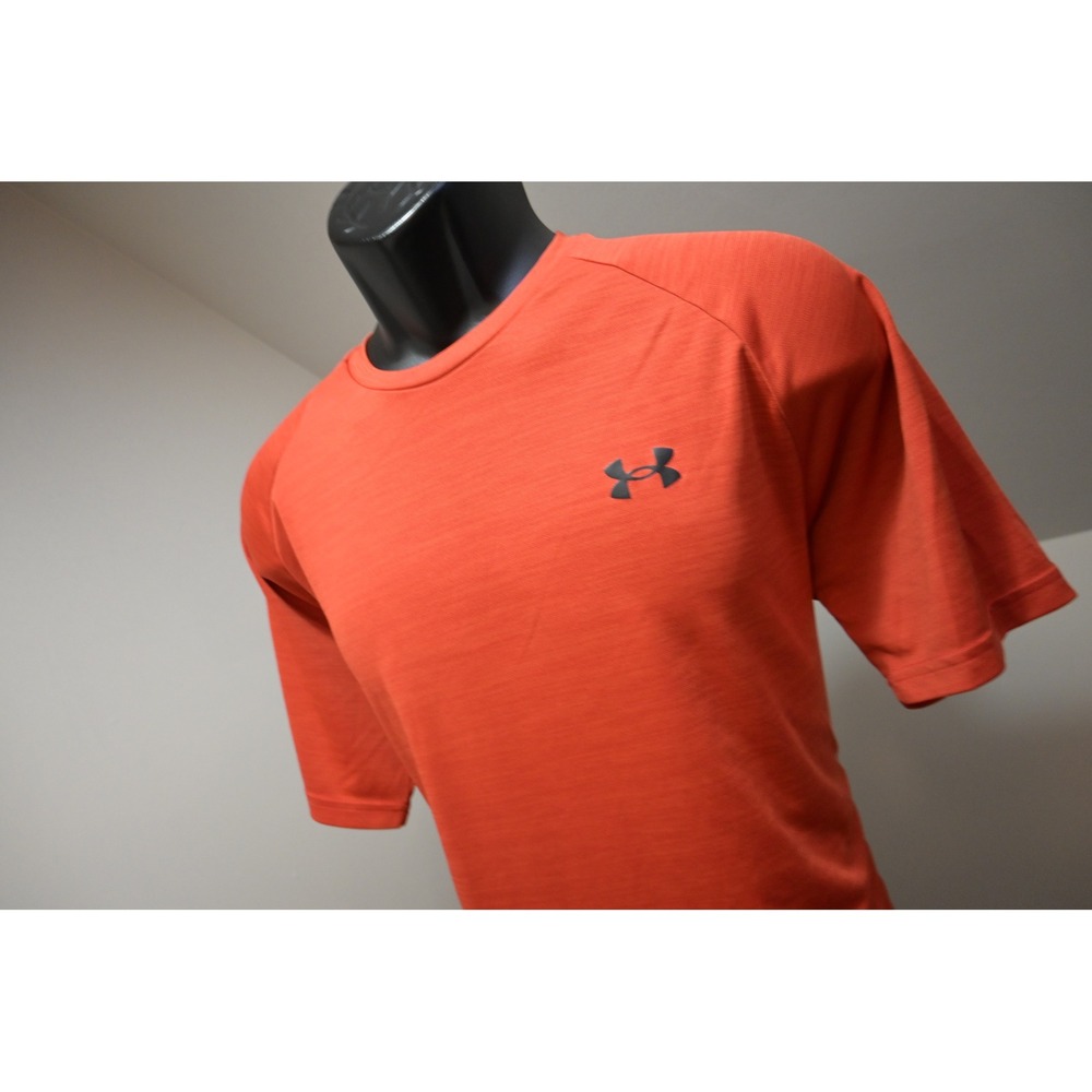 Under Armour Gym T-Shirt Mens Large Orange Short Sleeve Loose Fit Excellent